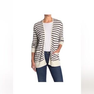 Madewell | Striped Lightweight Cardigan White Navy 2X